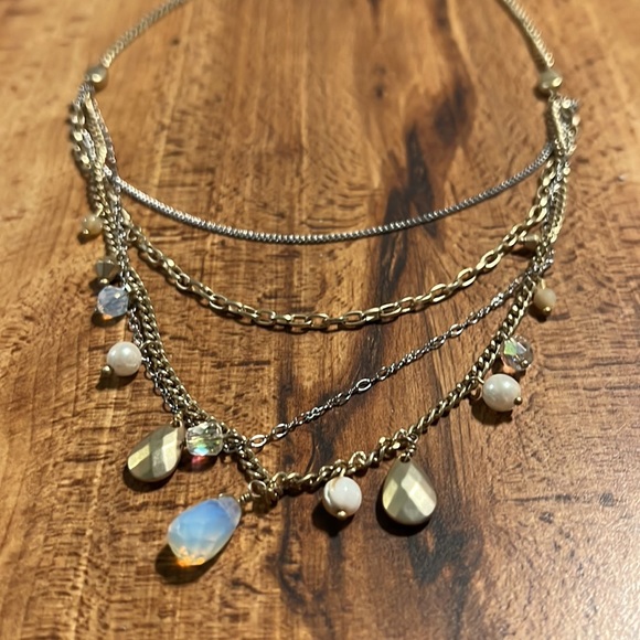 Mixed metal multi strand necklace - Picture 2 of 3